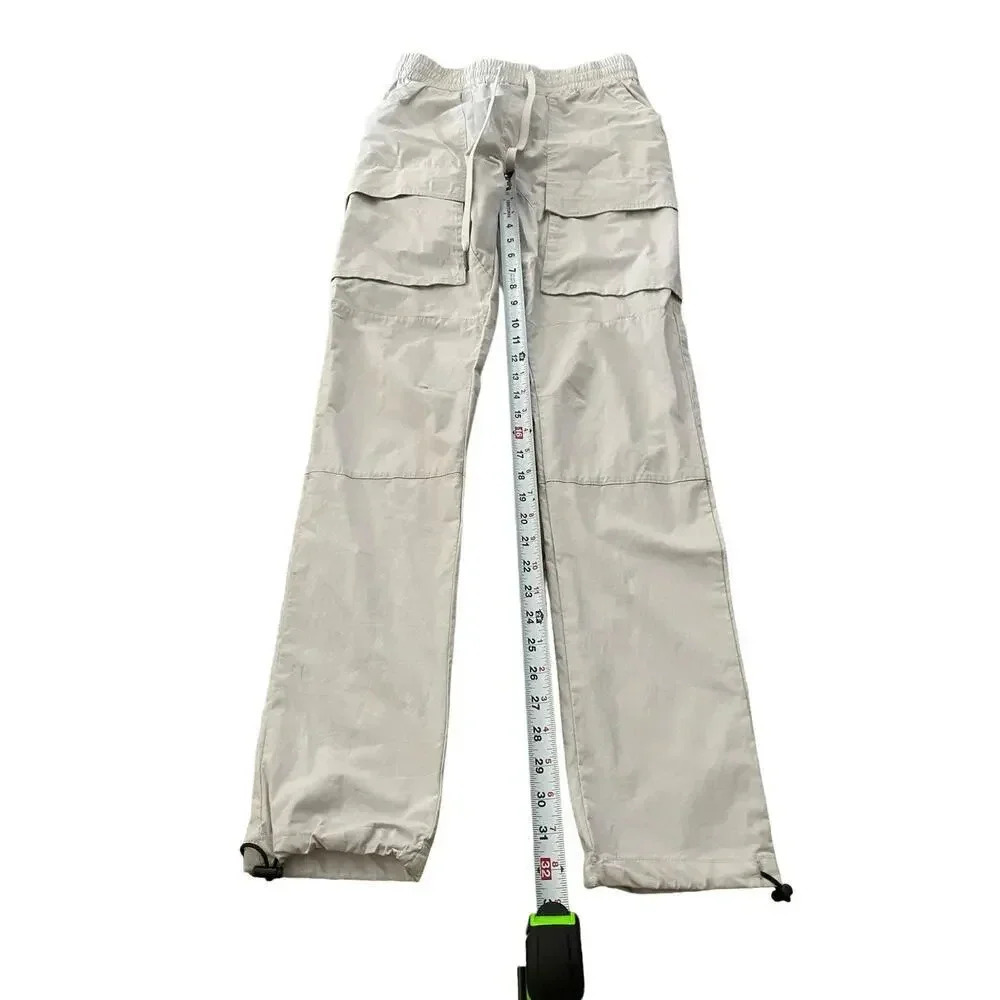 PacSun White Drawstring Ripstop Detachable Flared Cargo Pants Size Small - Picture 2 of 7